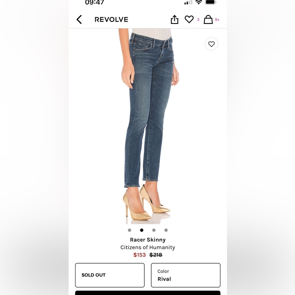 Size 25 Citizens of Humanity Low Rise Racer Slim Jean